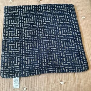 West Elm Navy Geometric Velvet Throw Pillow Cover